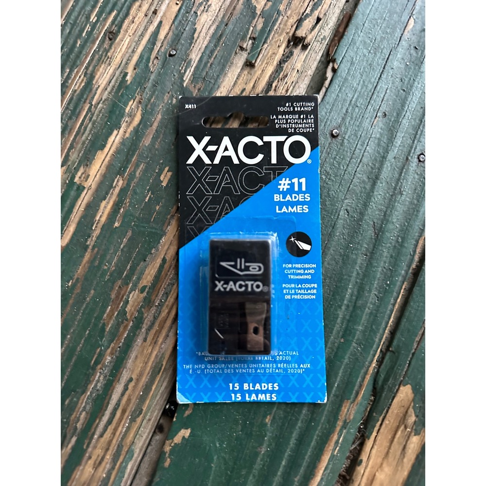 X-ACTO #11 Fine Point Blades 15 Pack Non-Refillable Dispenser X411 Carbon Steel